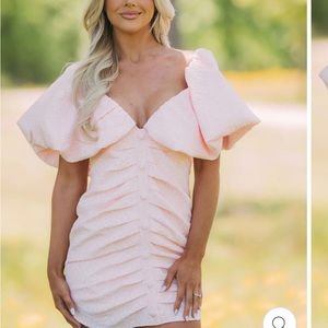 These Three Boutique: Aleah Puff Sleeve Ruched Dress (petite)